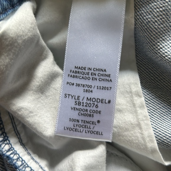 Splendid Chambray Jean Shorts High Rise Size Medium Elastic Waist 100% Tencel - Picture 6 of 8